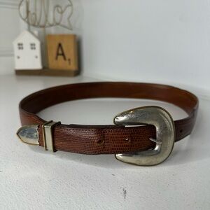 Vintage Al Beres “Diablo” Nickel Silver Belt Made in USA Western Cowboy Rodeo